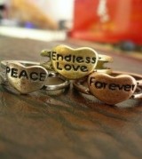 （古银Peace） 街拍潮人必配·Endless love.Peace forever戒指